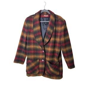 Vintage 90s American Eagle For Her Coat Est. Women's XL Plaid Academia Preppy